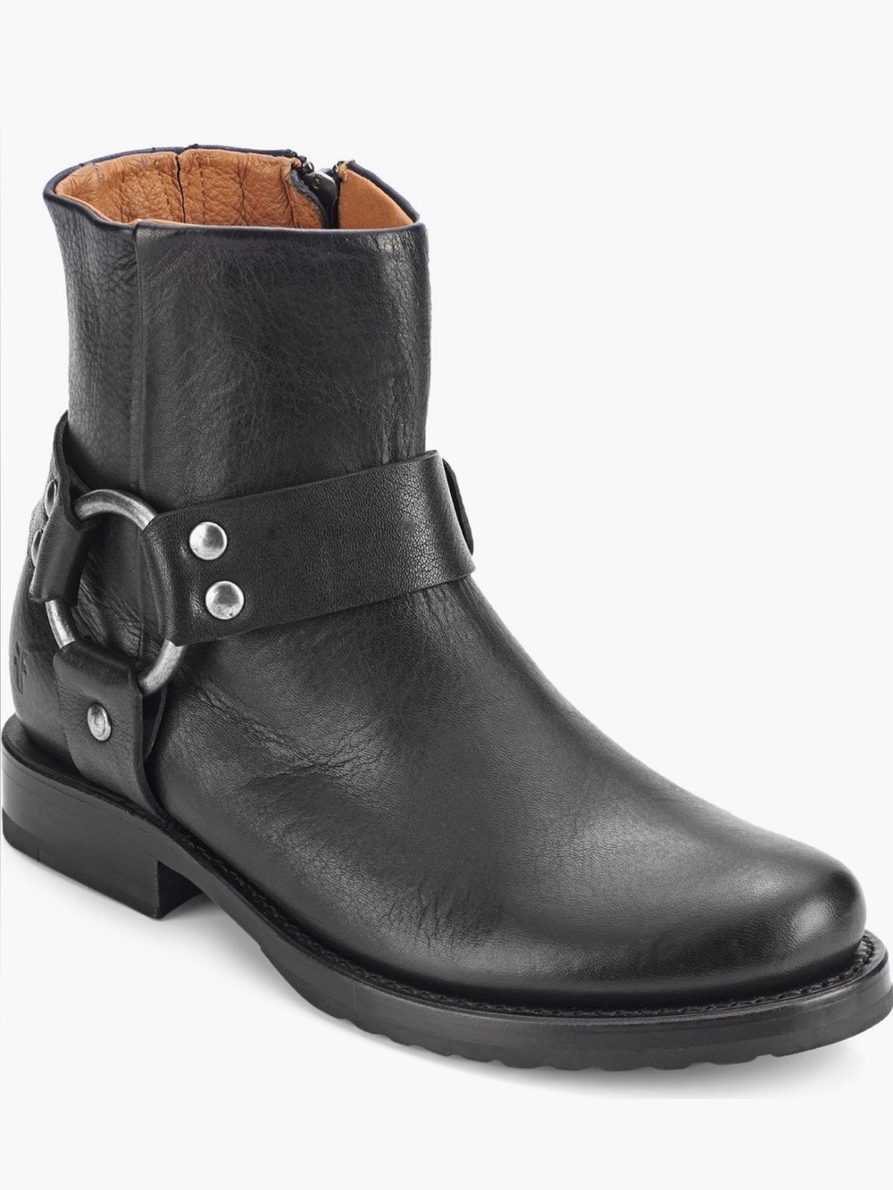 Frye Veronica Harness Moto Booties Black Leather Grunge Biker Sz 6.5‎ NIB